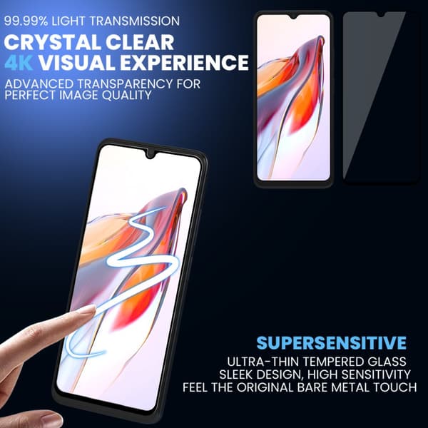 2-Pack Xiaomi Redmi 12C 5G Skärmskydd & 2-Pack linsskydd - Härdat Glas 9H - Super kvalitet 3D