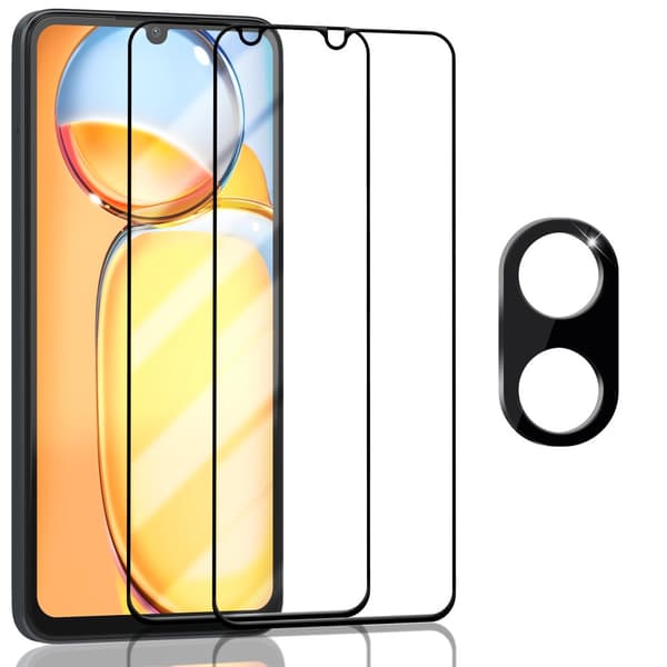 2-Pack Xiaomi Redmi 13C Skärmskydd & 1-Pack linsskydd - Härdat Glas 9H - Super kvalitet 3D