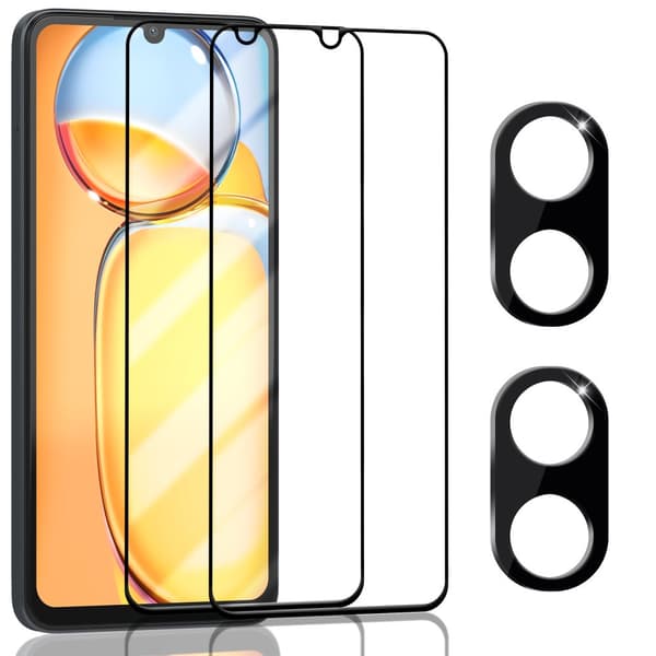 2-Pack Xiaomi Redmi 13C Skärmskydd & 2-Pack linsskydd - Härdat Glas 9H - Super kvalitet 3D