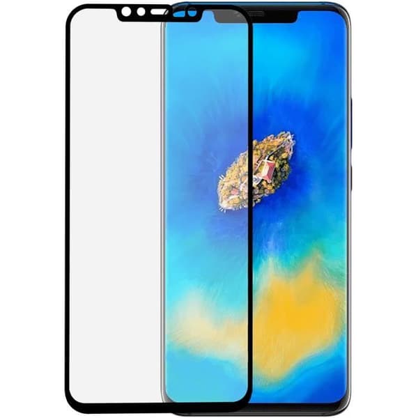 Skärmskydd - Huawei - Mate 20 Pro - 3D härdat glas - Svart kant - Repbeständig