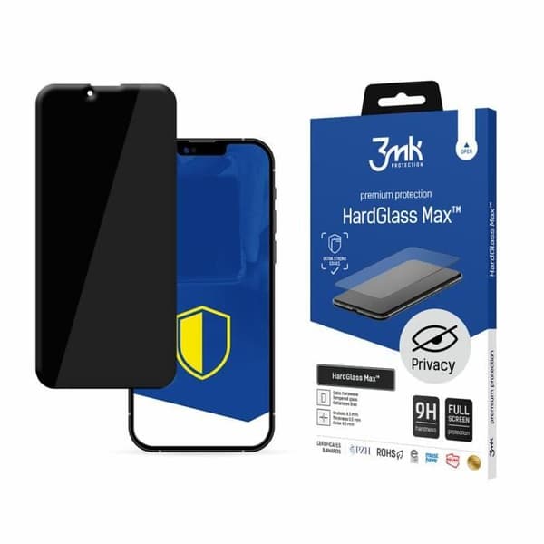 3MK förstärkt härdat glas Apple iPhone 13 Mini - HardGlass Max Privacy™ - svart - TU