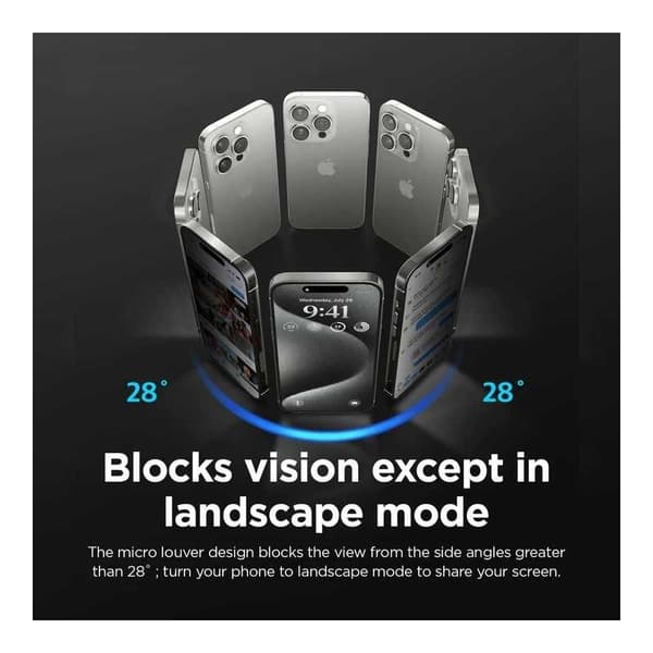 iPhone 16 Pro Max Privacy Härdat glas 0.26mm 3D 9H