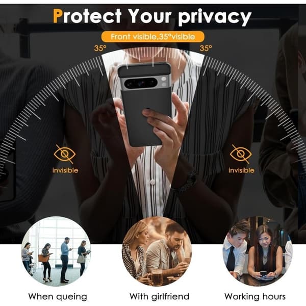 Google Pixel 9 Pro XL Privacy Härdat glas 0.26mm 2.5D 9H