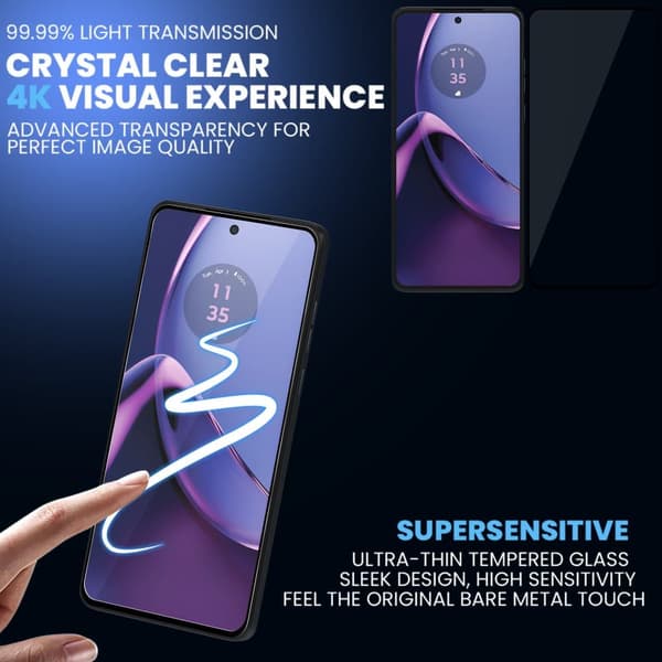 2-Pack Motorola G84 Skärmskydd - Härdat Glas 9H - Super kvalitet 3D