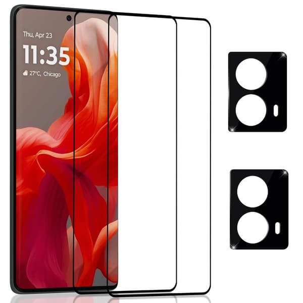 2-Pack Motorola G85 Skärmskydd & 2-Pack linsskydd - Härdat Glas 9H - Super kvalitet 3D