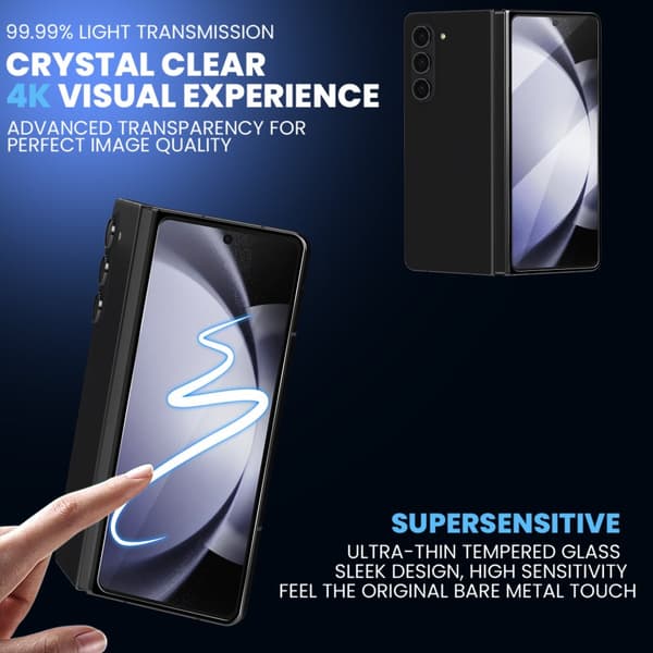 1-Pack Samsung Z Fold 5 Skärmskydd - Härdat Glas 9H - Super kvalitet 3D