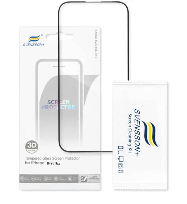 Svensson Plus Full Cover Tempered Glass for iPhone 16 Pro Max Retail Pack