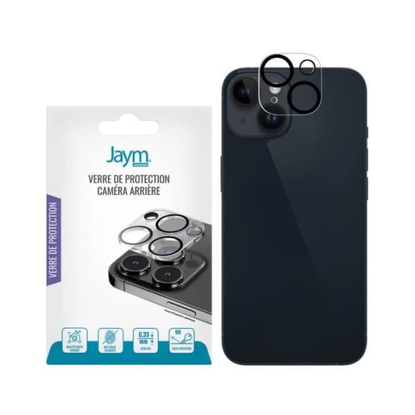 Kameraskydd - Jaym - iPhone 14 - 14 Plus - Härdat Glas 9H - Transparent - Repåskyddande