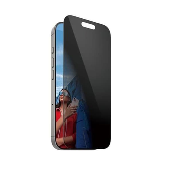 iPhone 16 Pro UWF Skärmskydd med Sekretessfilter Panzer Glas Transparent Svart