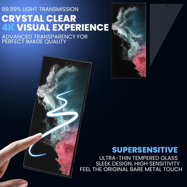 1-Pack Samsung S22 Ultra Skärmskydd - Härdat Glas 9H - Super kvalitet 3D