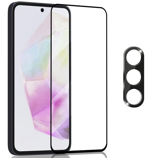 1-Pack Samsung A35 Skärmskydd & 1-Pack linsskydd - Härdat Glas 9H - Super kvalitet 3D