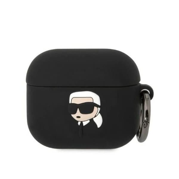 Karl Lagerfeld Silikonfodral NFT Karl Head 3D - AirPods 3 (svart) - 3666339087821