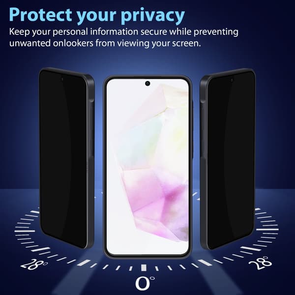 1-Pack Samsung A35 privacy Skärmskydd - Härdat Glas 9H - Super kvalitet 3D