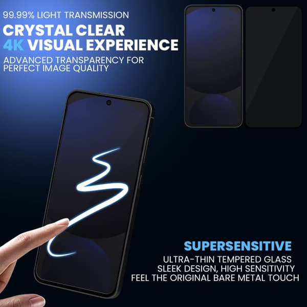 2-Pack Samsung S24 FE privacy Skärmskydd - Härdat Glas 9H - Super kvalitet 3D
