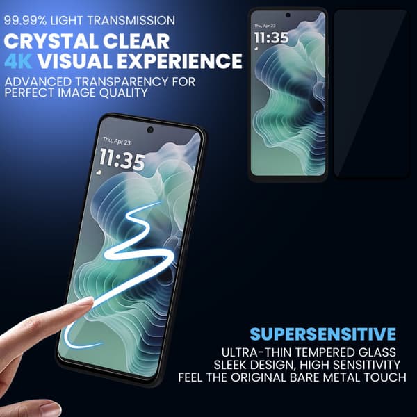 2-Pack Motorola G35 5G Skärmskydd - Härdat Glas 9H - Super kvalitet 3D