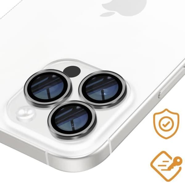 Kamera härdat glas för iPhone 16 Pro Max 9H Hårdhet Anti-Scratch Grå