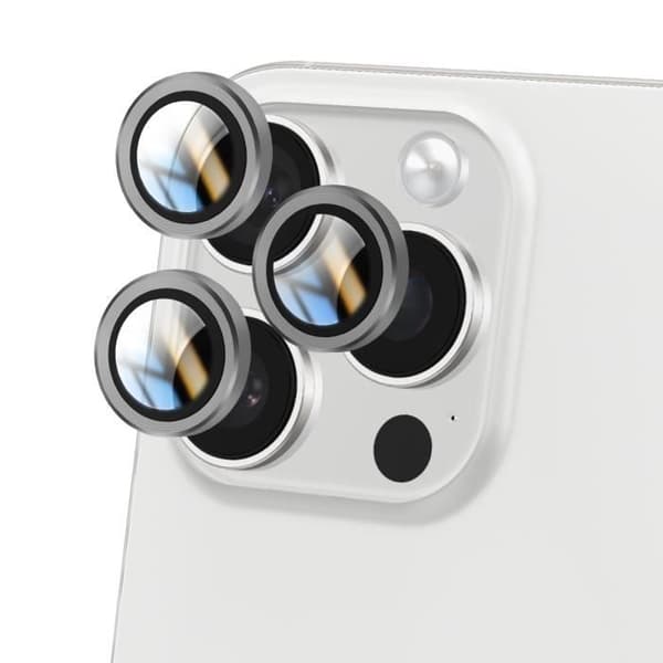 Kamera härdat glas för iPhone 16 Pro Max 9H Hårdhet Anti-Scratch Grå
