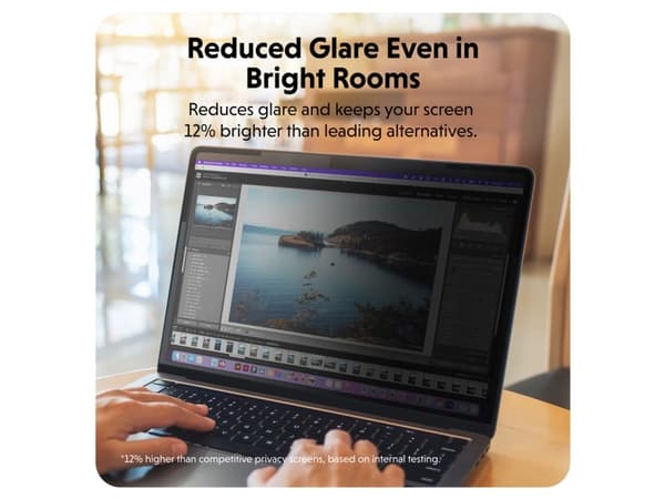 HYPER HyperShield Magnetic Privacy, 34,5 cm (13.6"), Laptop, Rammeløst skjermfilter, 3H, Antimikrobiell, Antireflekterende, Privatliv, 24 g