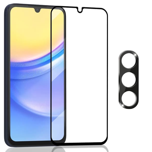 1-Pack Samsung A16 Skärmskydd & 1-Pack linsskydd - Härdat Glas 9H - Super kvalitet 3D