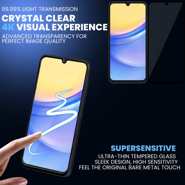 2-Pack Samsung A16 Skärmskydd & 1-Pack linsskydd - Härdat Glas 9H - Super kvalitet 3D
