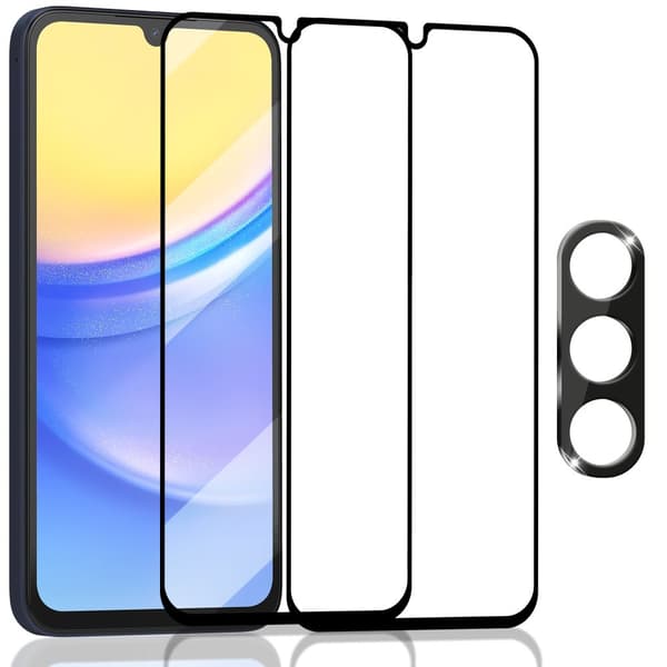 2-Pack Samsung A16 Skärmskydd & 1-Pack linsskydd - Härdat Glas 9H - Super kvalitet 3D