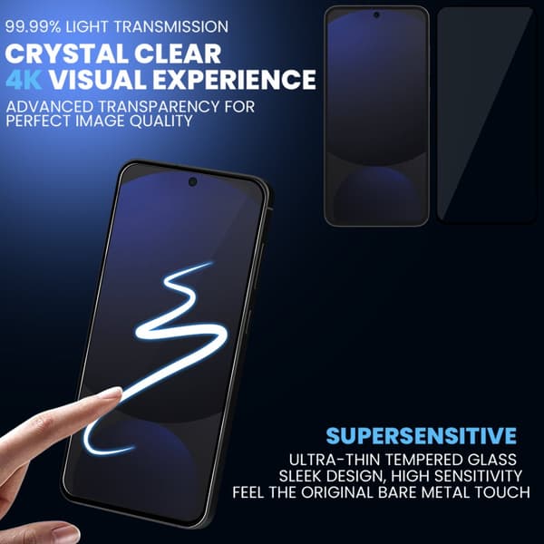 1-Pack Samsung S24 FE Skärmskydd & 1-Pack linsskydd - Härdat Glas 9H - Super kvalitet 3D