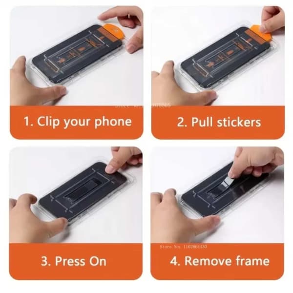 Easy Install iPhone 15 Pro Privacy Skärmskydd HD Härdat Glas
