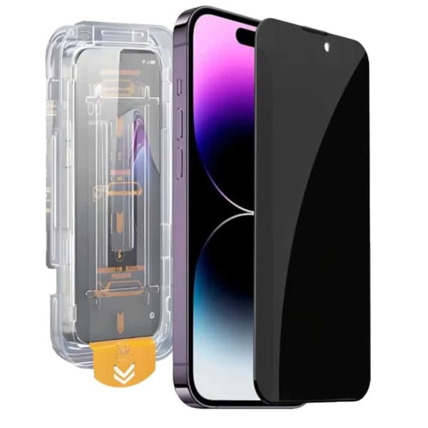 Easy Install iPhone 15 Plus Privacy Skärmskydd HD Härdat Glas