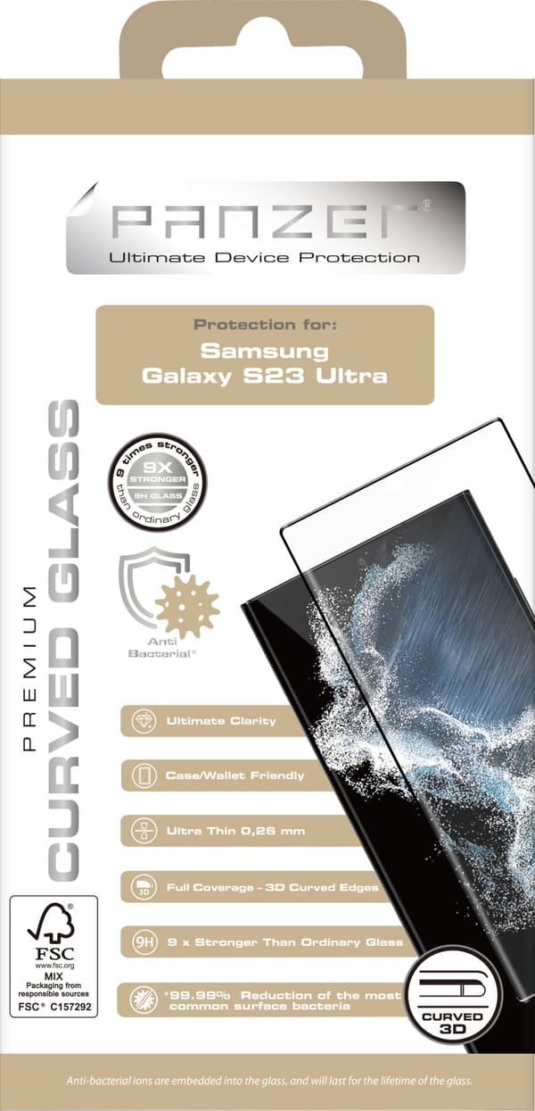 Samsung Galaxy S23 Ultra Curved Glass Black