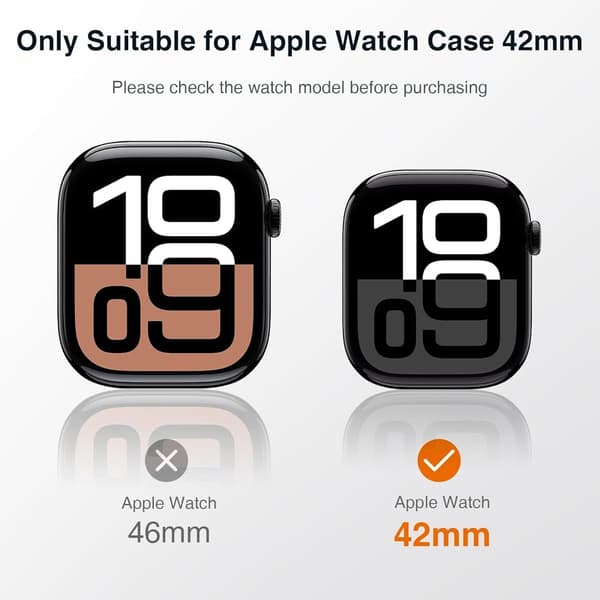 Apple Watch 10 42 mm skærmbeskyttelse med monteringsramme