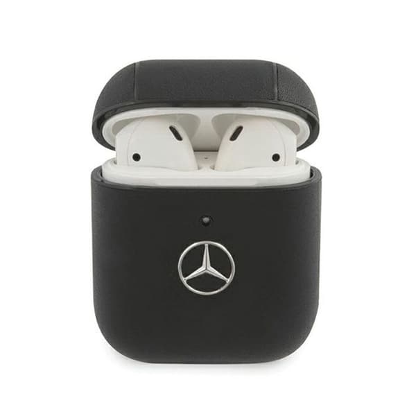 AirPods-fodral - Mercedes-Benz - Svart - Naturläder - Reptåligt - Perfekt passform