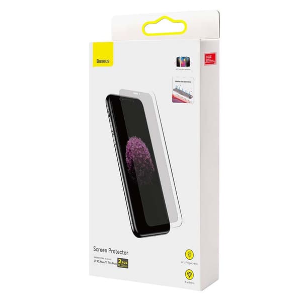 Baseus 0,3 mm skærmbeskytter (2 stk pakke) til iPhone XS Max/11 Pro Max 6,5 tommer