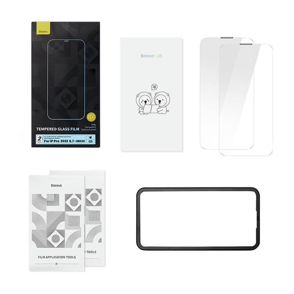 Baseus krystallherdet glass Støvtett 0,3 mm for iPhone 14 Pro Max (2 stk)