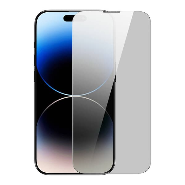 Privacy herdet glass Baseus Iphone 14 Pro Max (2stk) med 2 rengjøringssett og støvtett installasjonsverktøy