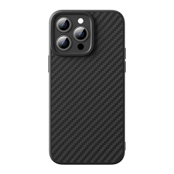 Kotelo Baseus synteettinen kuitu iPhone 15 Pro + karkaistu lasi