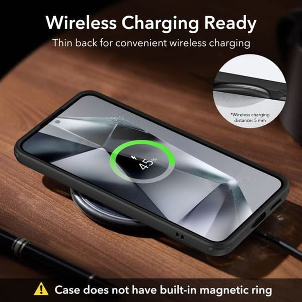 Härdat glas för Samsung Galaxy S24 Plus - ESR Air Shield Boost Kickstand - Svart