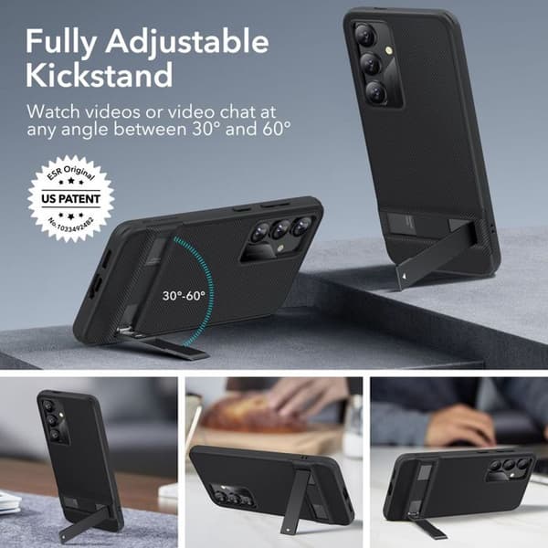 Härdat glas för Samsung Galaxy S24 Plus - ESR Air Shield Boost Kickstand - Svart