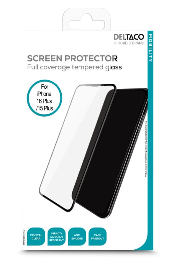 Screen protector, iPhone 15 Plus/16 Plus, full coverage
