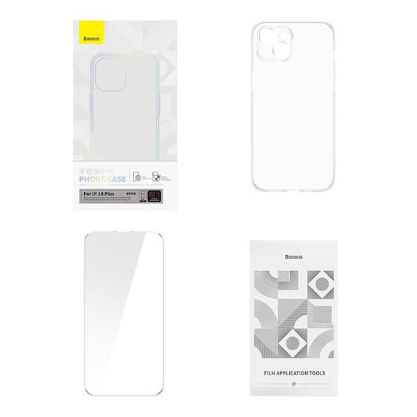 Baseus Crystal Series Cover til iPhone 14 Plus + hærdet glas