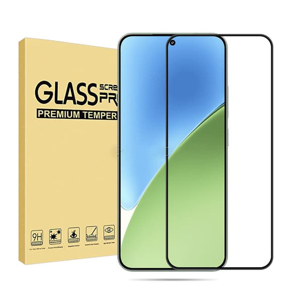 INF Xiaomi 15 HD skärmskydd i härdat glas - svart sidentryck [stöd för upplåsning av fingeravtryck] 2-pack