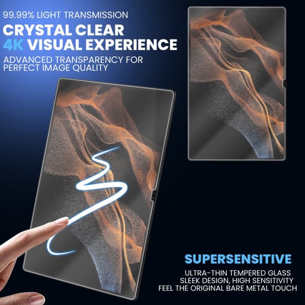 2-Pack Samsung Tab S8 Ultra Skärmskydd - Härdat Glas 9H - Super kvalitet 3D