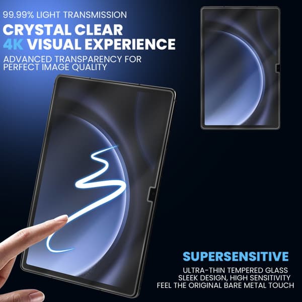 2-Pack Samsung Tab S9 FE Plus Skärmskydd - Härdat Glas 9H - Super kvalitet 3D