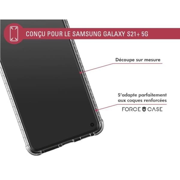 Original 2.5D skärmskydd Livstidsgaranti i organiskt glas för Samsung G S21+ 5G Force Glass