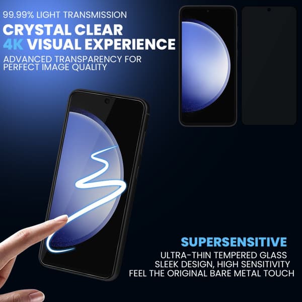 1-Pack Samsung S23 FE Privacy Skärmskydd - Härdat Glas 9H - Super kvalitet 3D