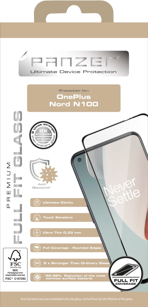 OnePlus Nord N100, Full-fit Glass, Black