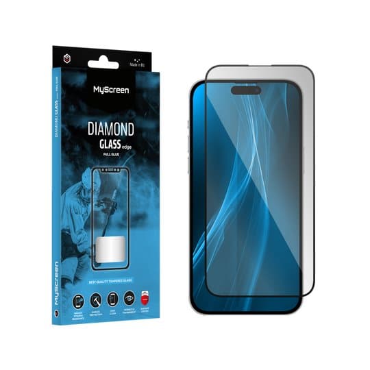 MyScreen DIAMOND GLASS LITE edge FULL GLUE musta suojalasi Apple iPhone 15 Pro 6.1&quot;