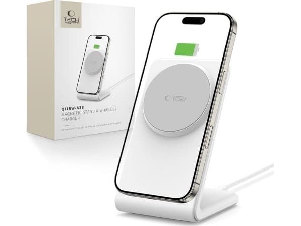 TECH-PROTECT QI15W-A38 MAGNETIC MAGSAFE WIRELESS CHARGER WHITE
