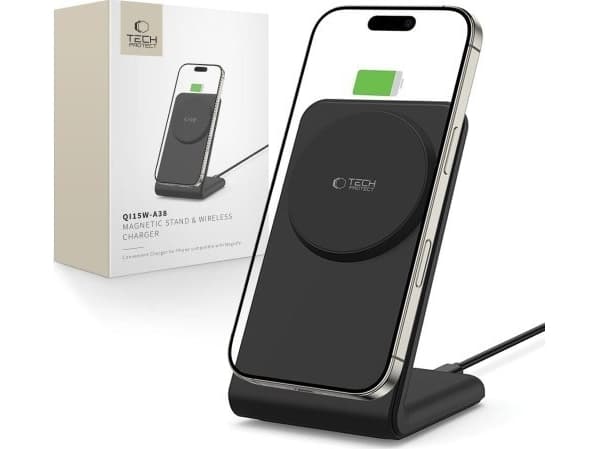 TECH-PROTECT QI15W-A38 MAGNETIC MAGSAFE WIRELESS CHARGER BLACK