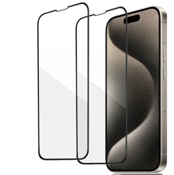 iPhone 15 Skärmskydd 2-Pack - Heltäckande Härdat Glas för Ultimat Stöttålighet och Skydd
