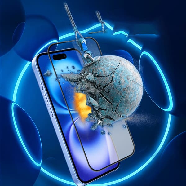 INF 2-pak hærdet glasskærmbeskytter til iPhone 16 - sort kant